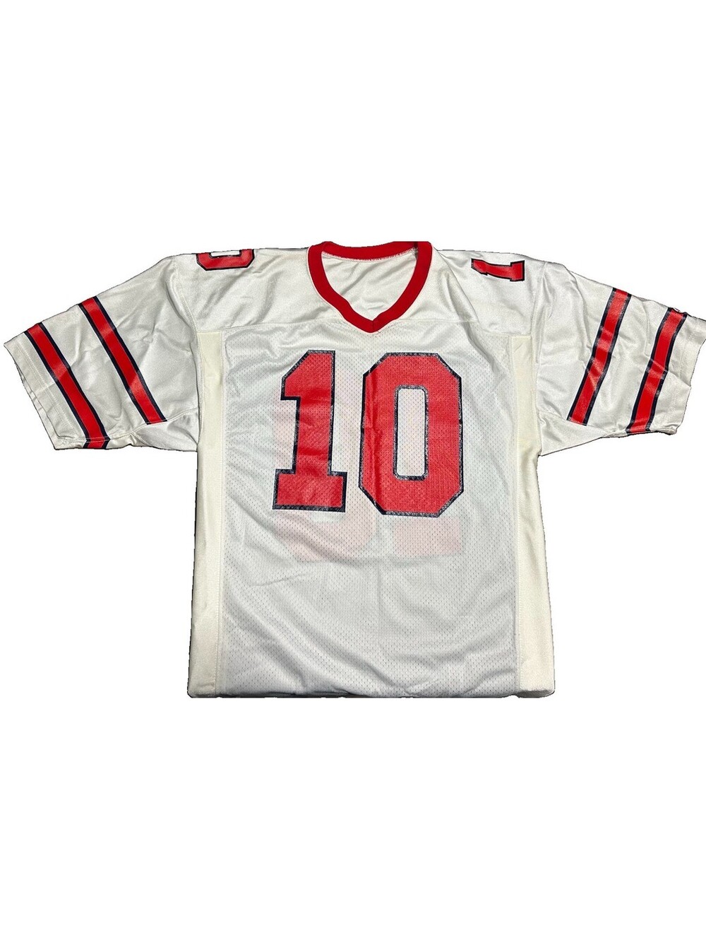 Vintage 90s Champion Football Jersey #10 Size 44 Made USA White Red Blue